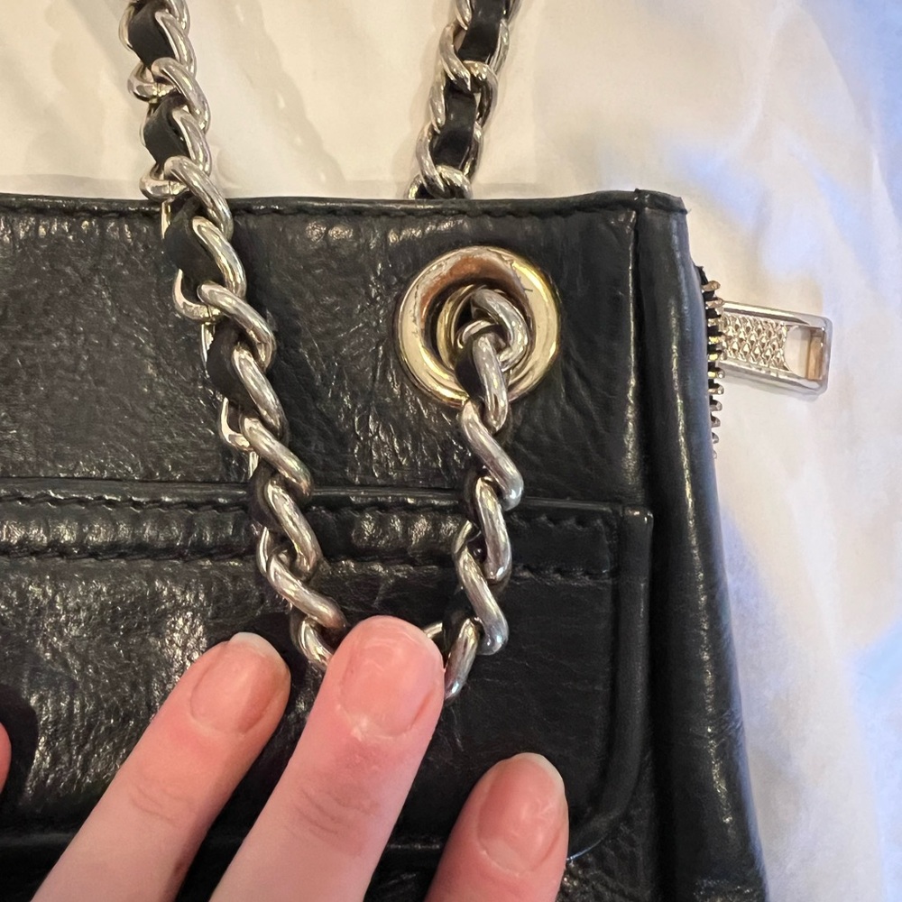 Rebecca Minkoff Black Leather Swing Shoulder Bag with Gold Straps - Picture 4 of 9